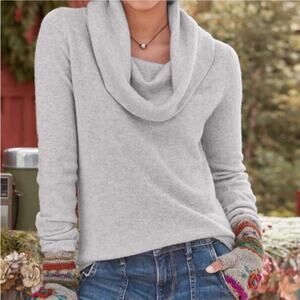 Sundance Grey Cashmere Sweet Sentiments Cowl Neck Long Sleeve Sweater XS